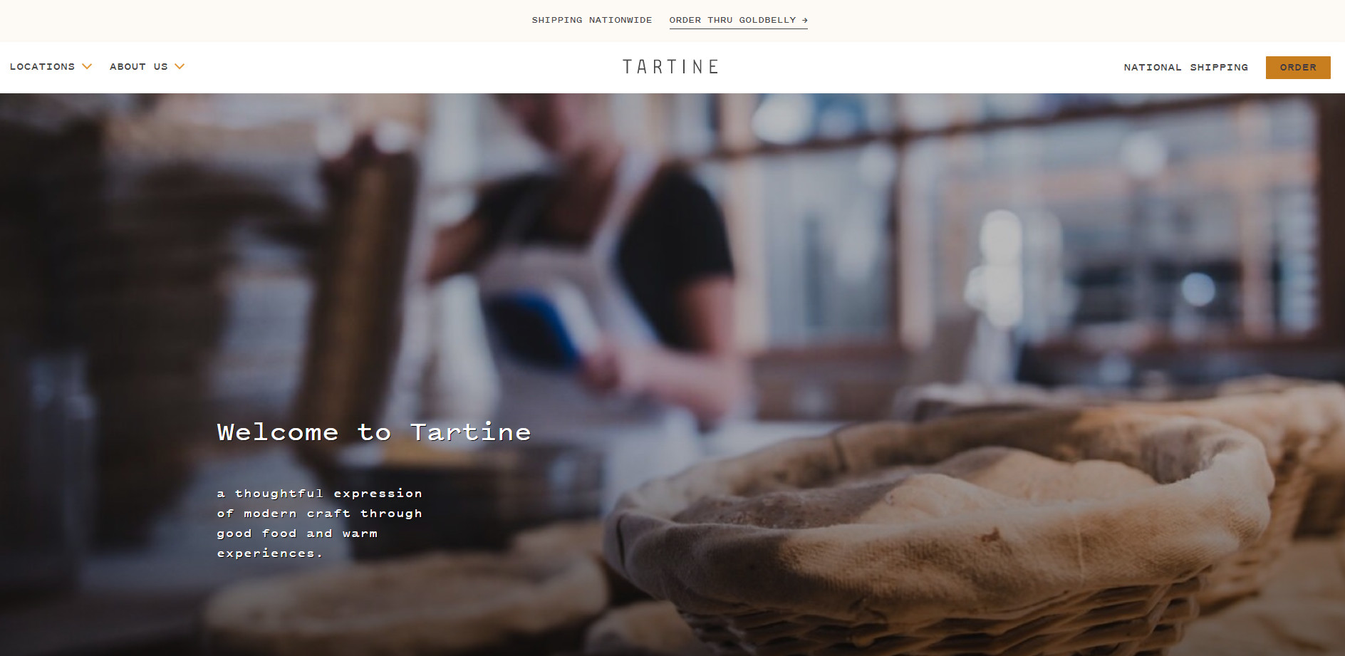 bakery website template example Tartine Bakery