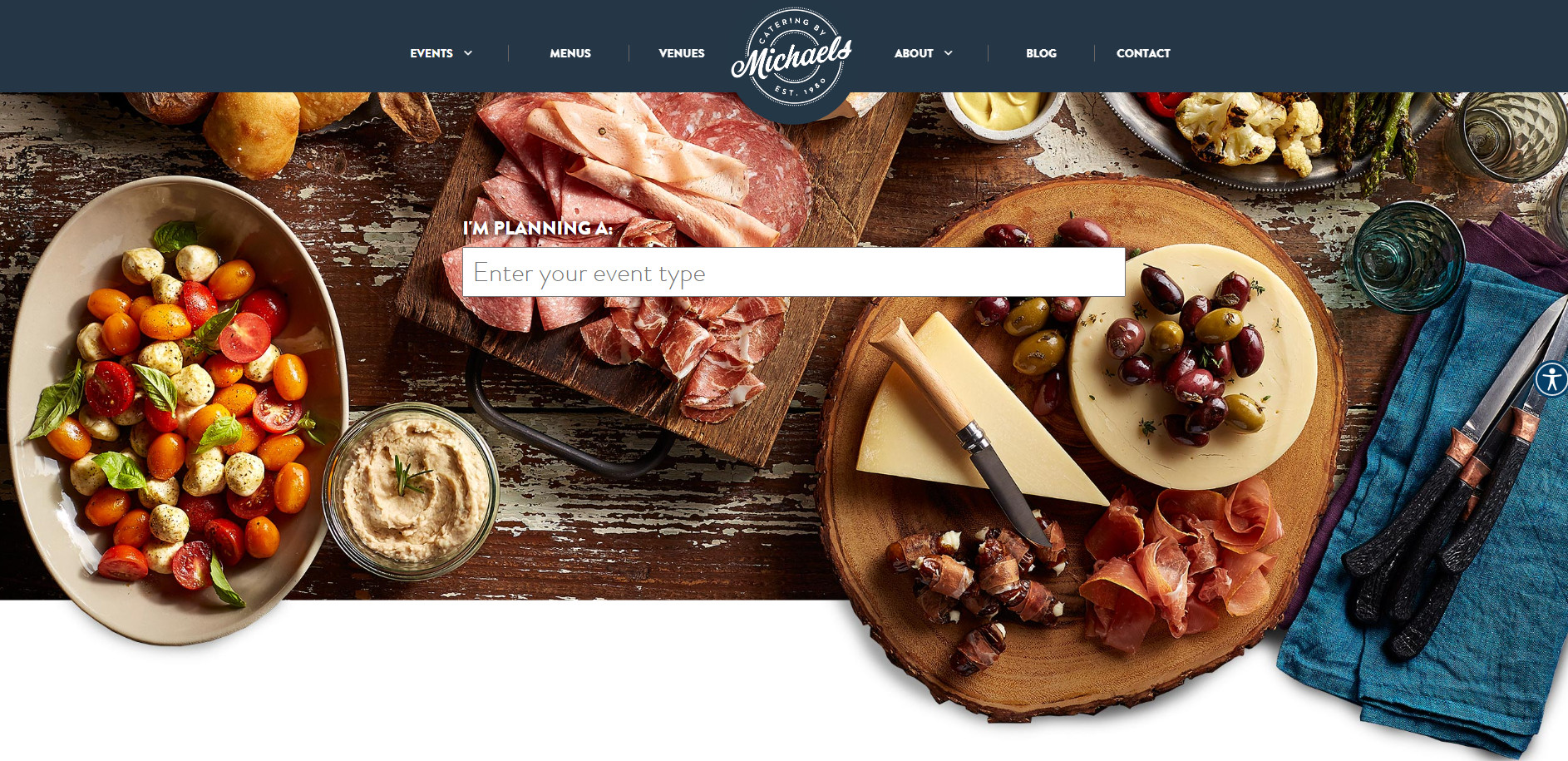 best catering websites example Catering by Michaels