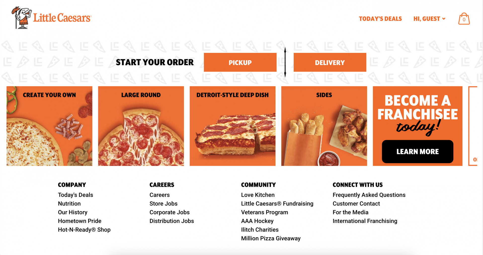 pizza website template example Little Caesars