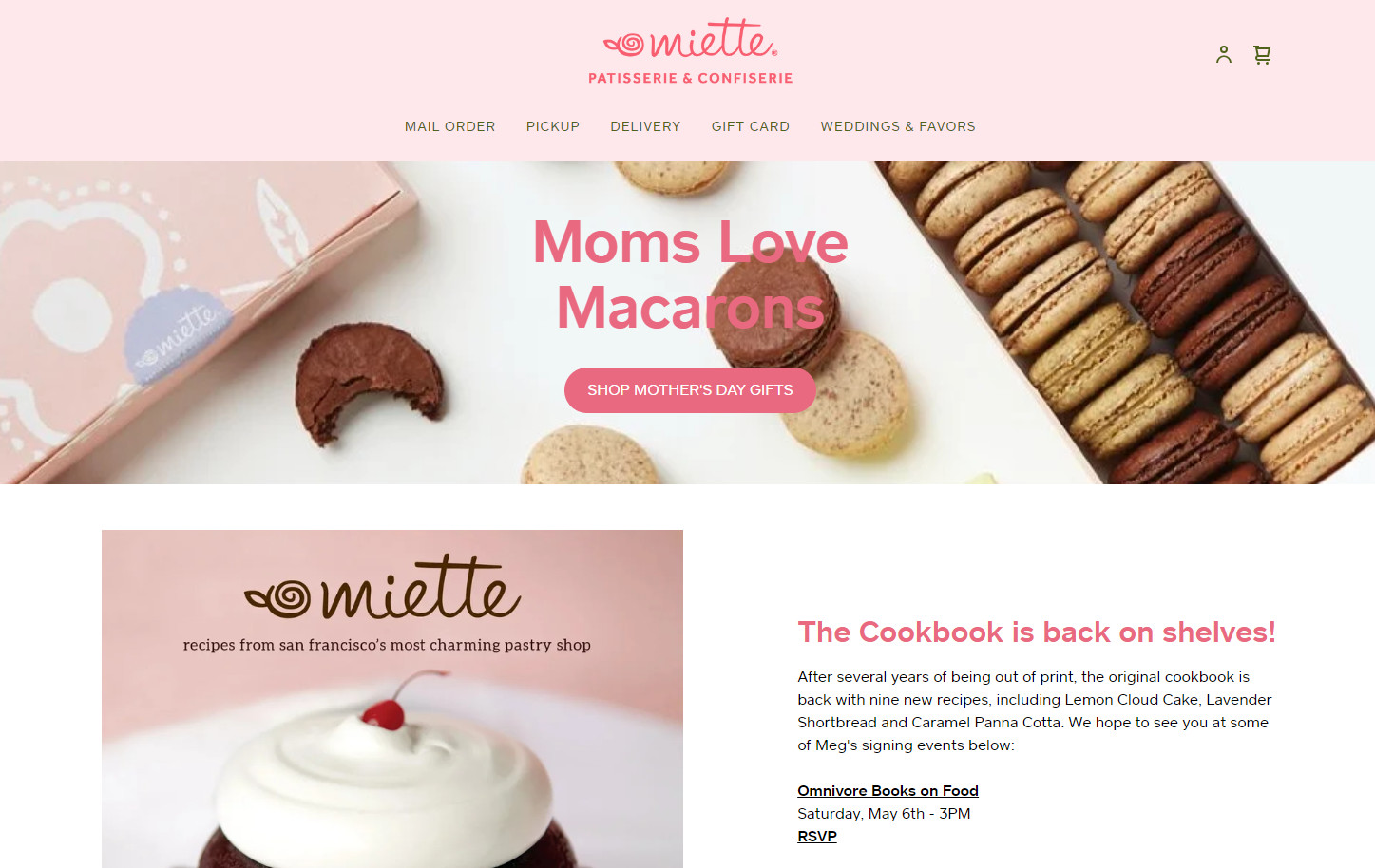 bakery website template example Miette