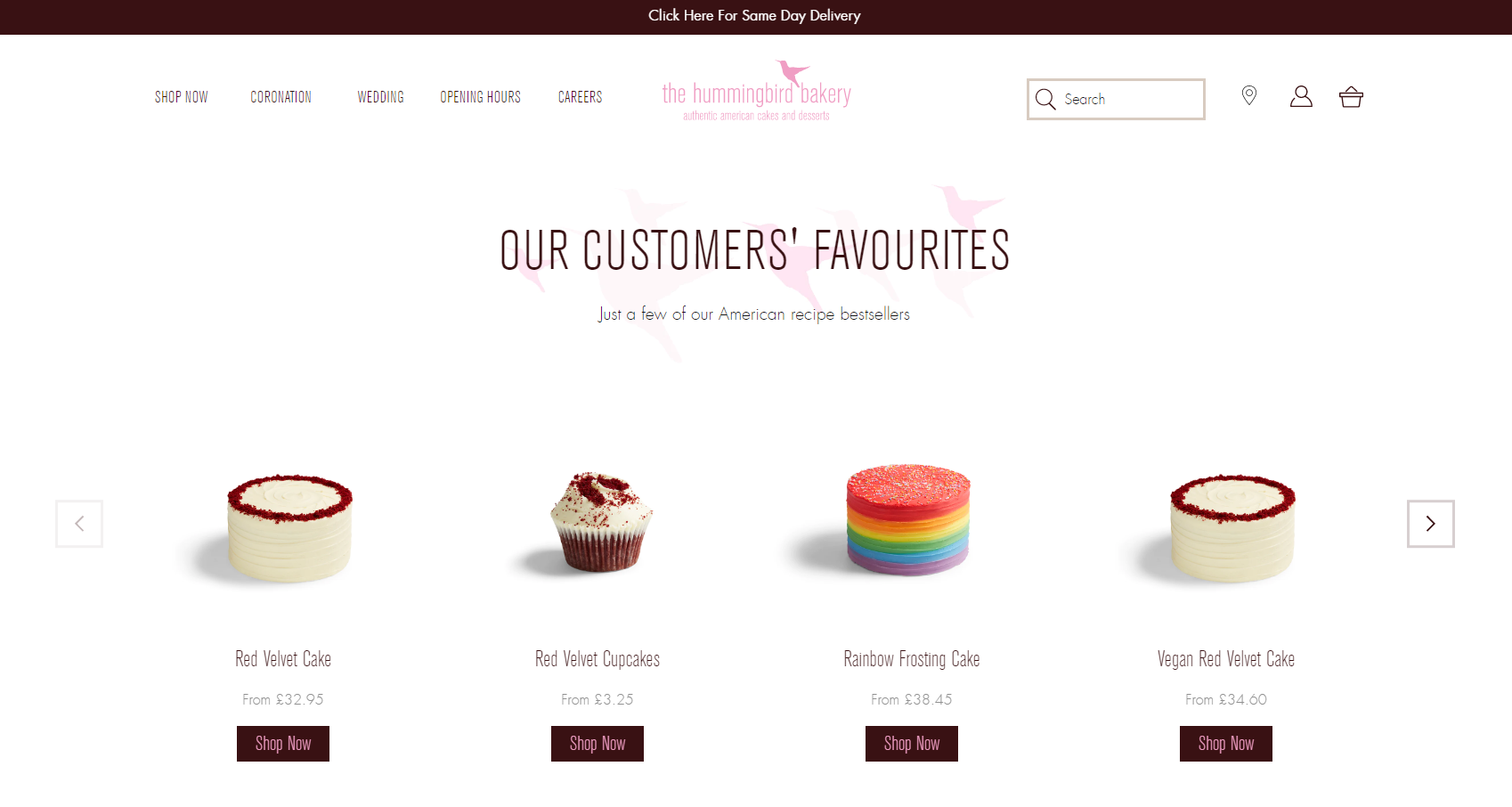  bakery website template example Hummingbird Bakery