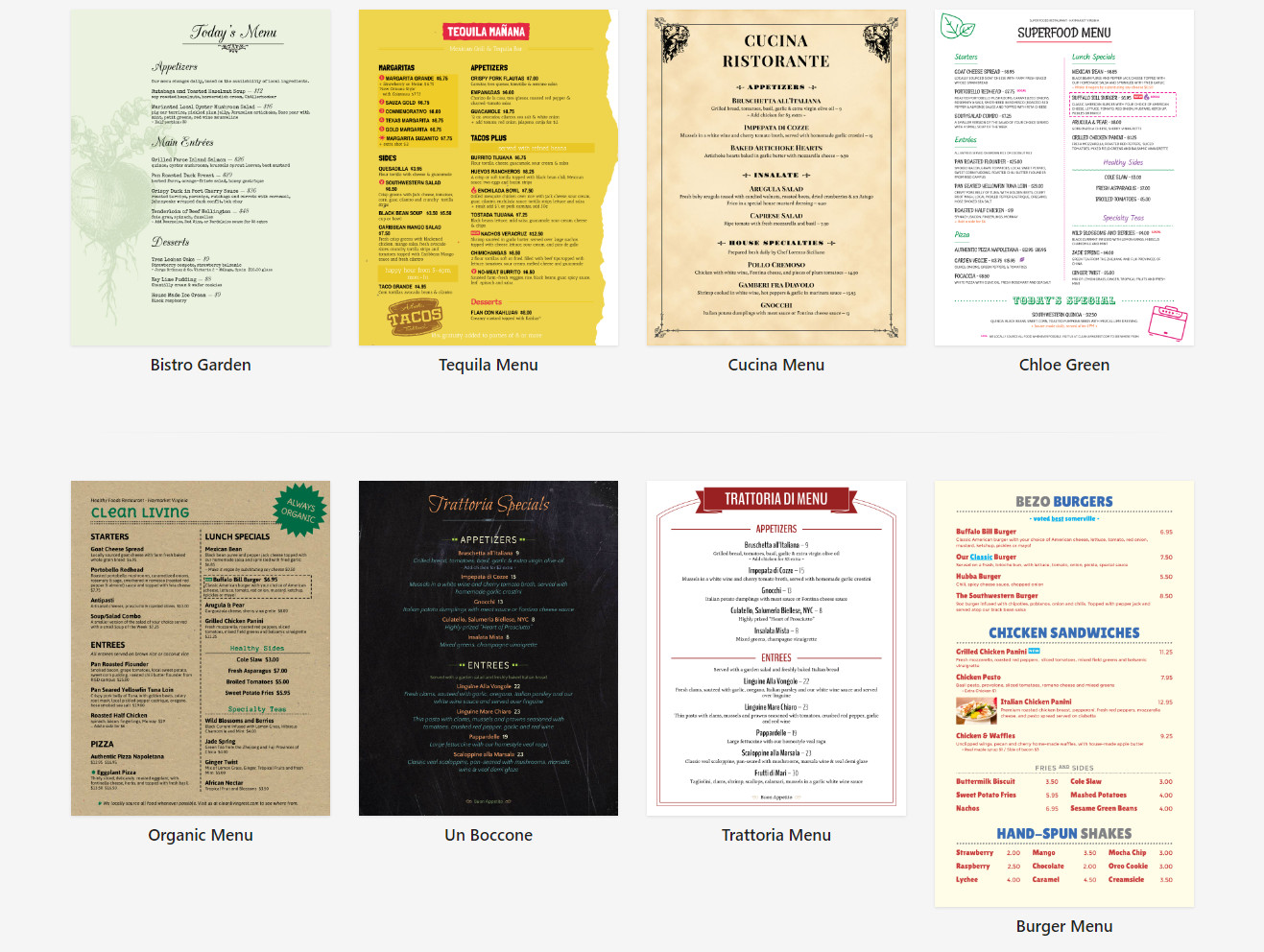 Examples of the best menu makers for menu designing