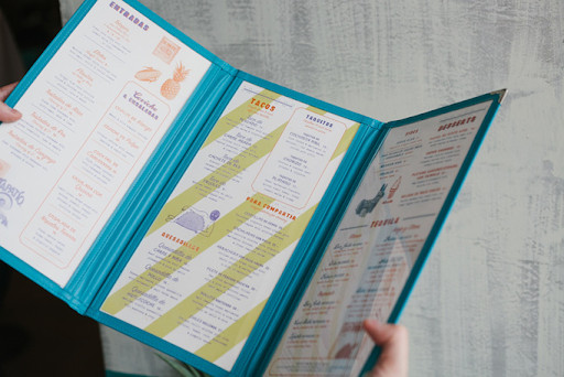 one of the more unique mexican restaurant menu designs with a modern touch