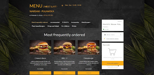 One of the examples of modern restaurant menu designs for fast food restaurants