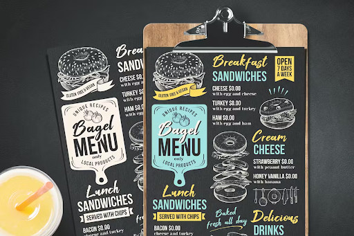 An interesting cafe or restaurant menu design inspiration