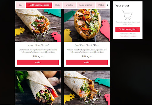 A restaurant menu design website for fast food restaurants