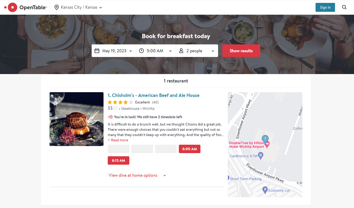 OpenTable is a great reservation booking and restaurant rating website