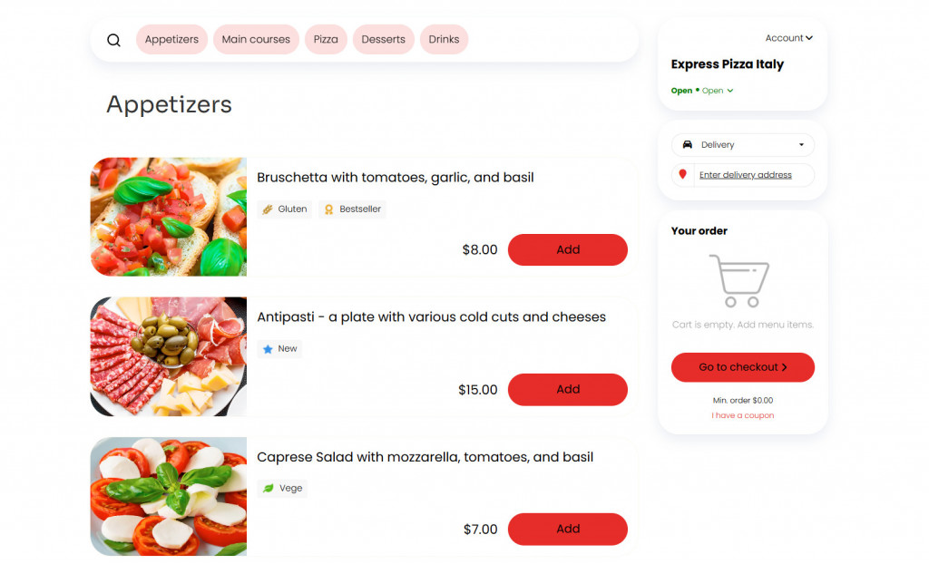 how to start a pizza shop creating a pizza shop online menu 