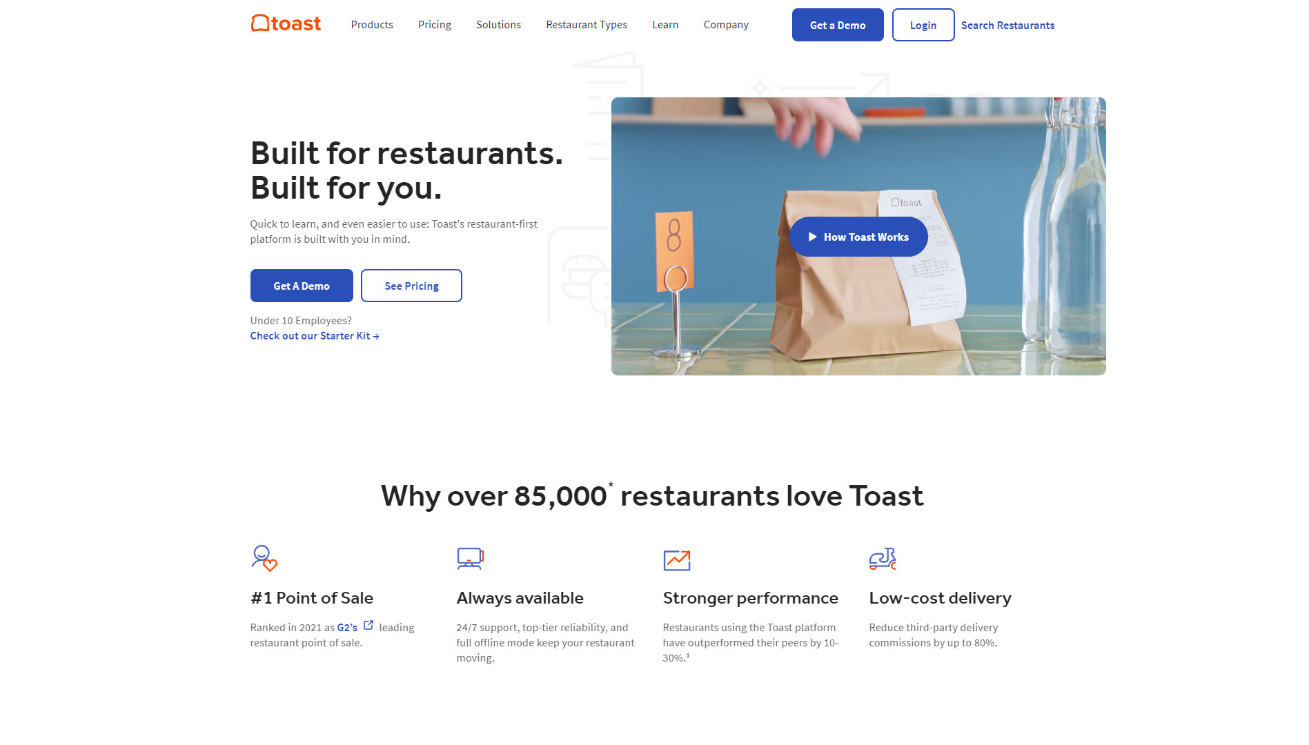 restaurant software - touchPOS website