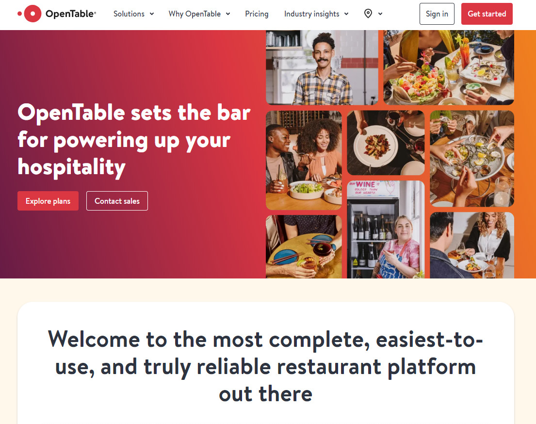 restaurant software - opentablewebsite 