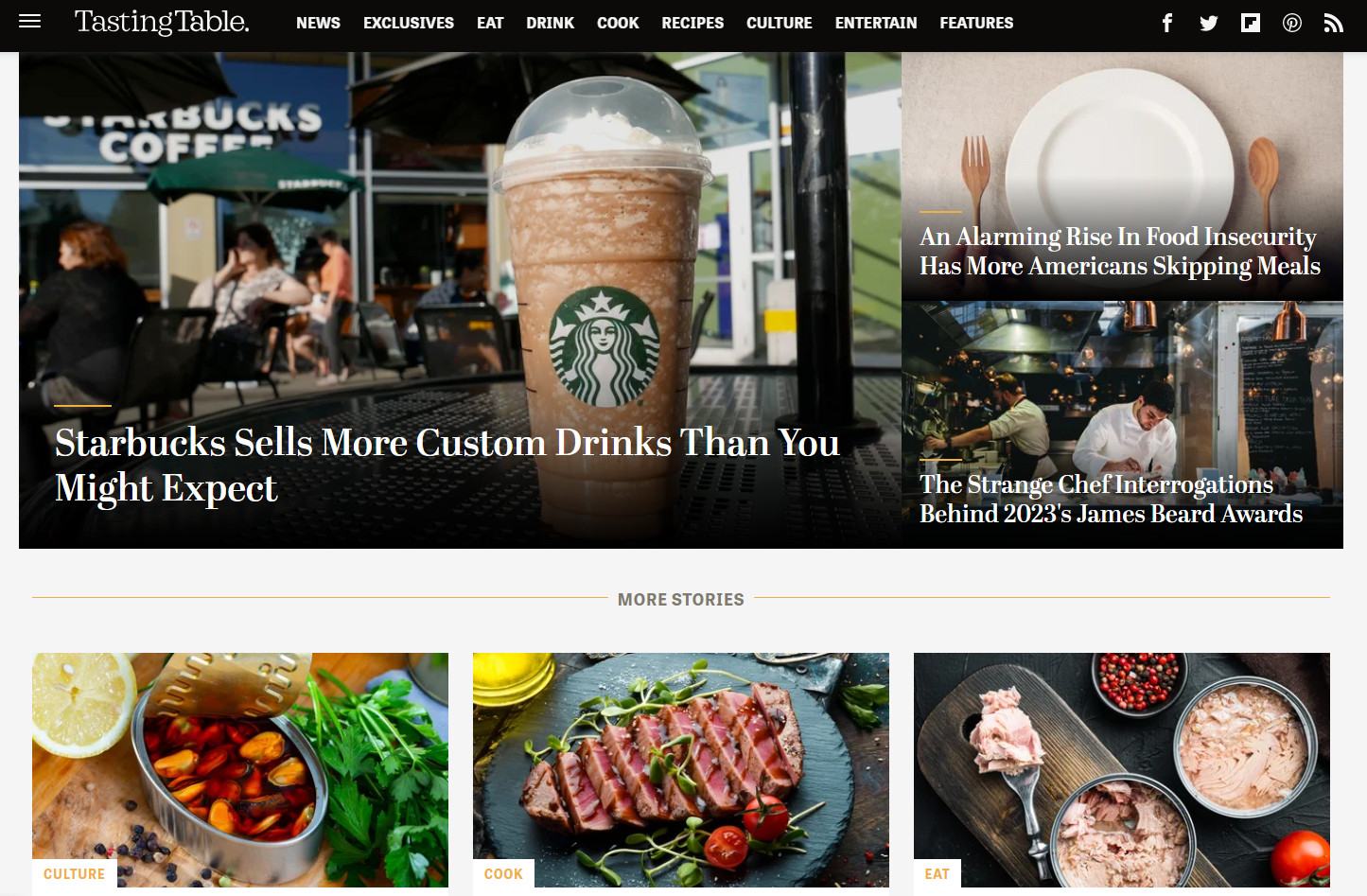 The Tasting Table is by far one of the best foodie websites for the hottest news, stories and recipes 