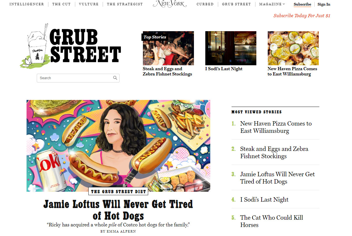 Grub Street is one of the best restaurant blogs for industry trends worldwide