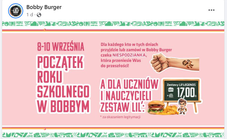 promocja restauracji - bobby burger promocja