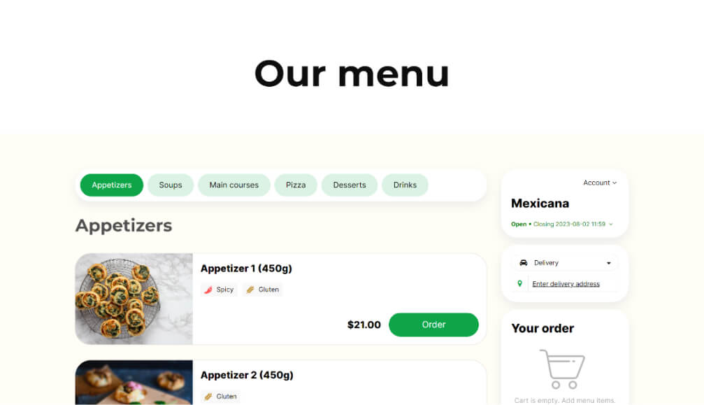 Mexican food website template-1