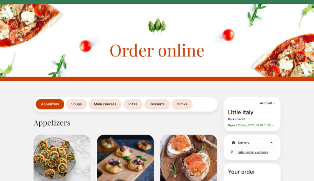 Pizza website template-3