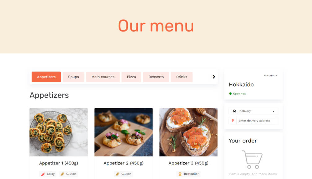 Sushi website template-3