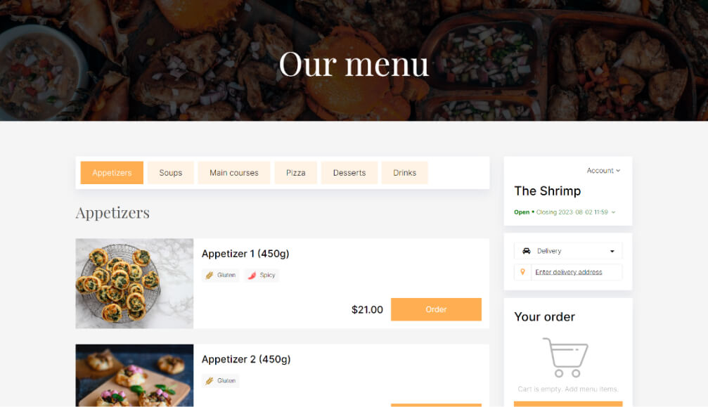 Thai restaurant website template-3
