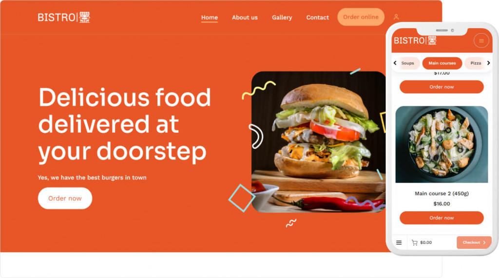 In Upmenu, interactive restaurant menus are available on both the website and mobile app