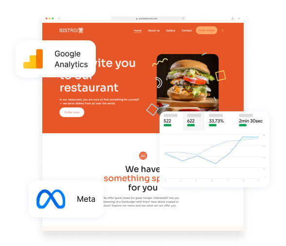 An example of a restaurant ecommerce website