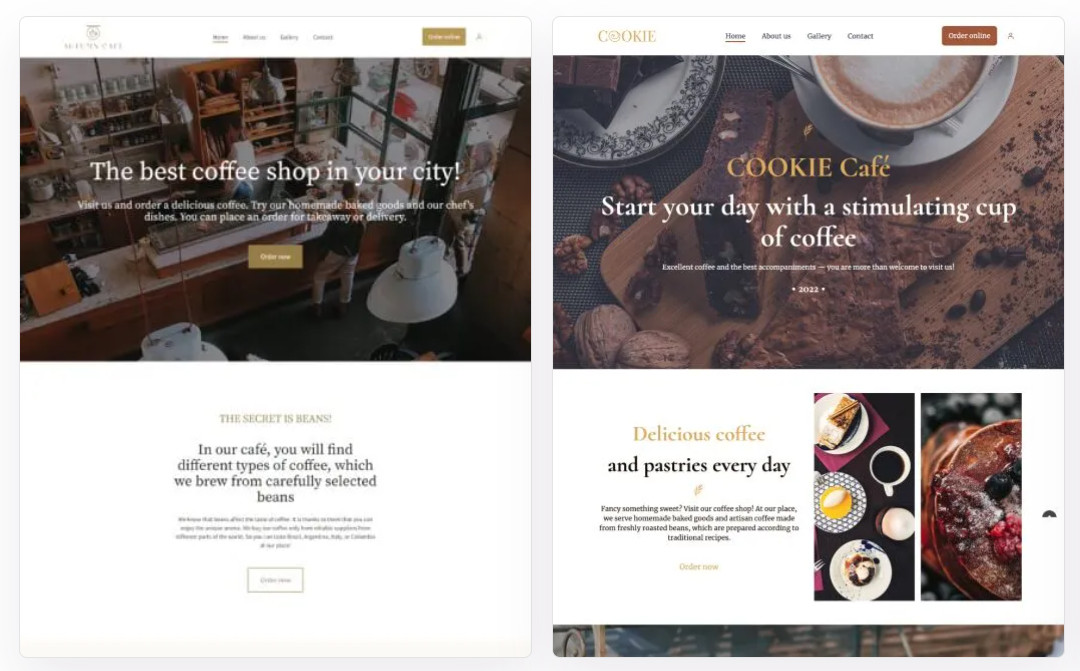 cafe names - restaurant website template 