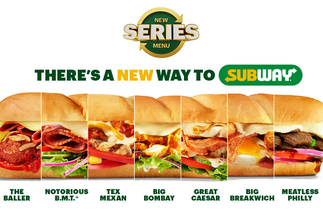 Subway new menu: Subway Series adds 12 subs with free sub giveaway July 12