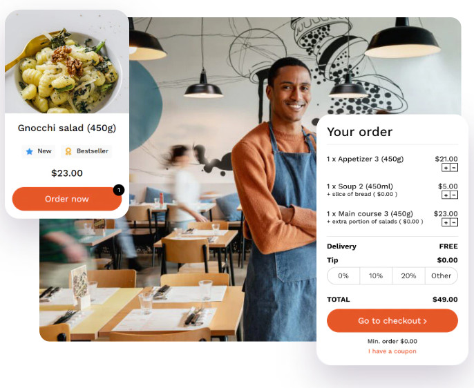 the importance of finding the right restaurant investors - an example photo of a food ordering software
