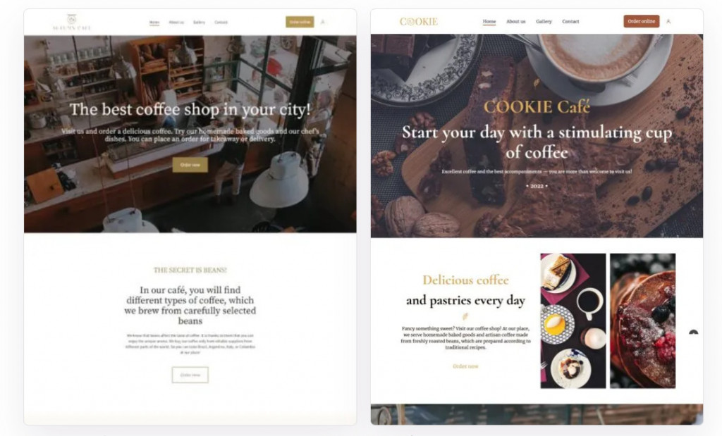 running a coffee shop - coffee shop website