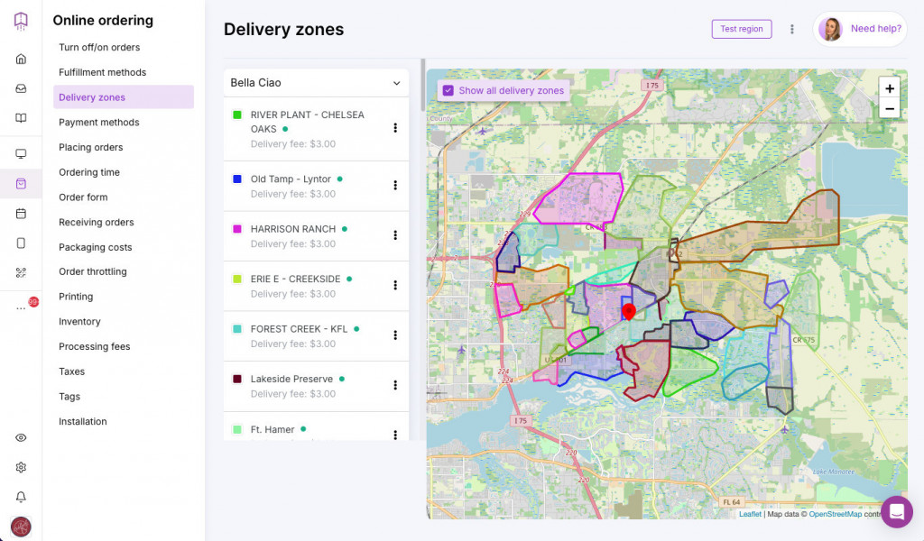 how to sell food online managing delivery zones 