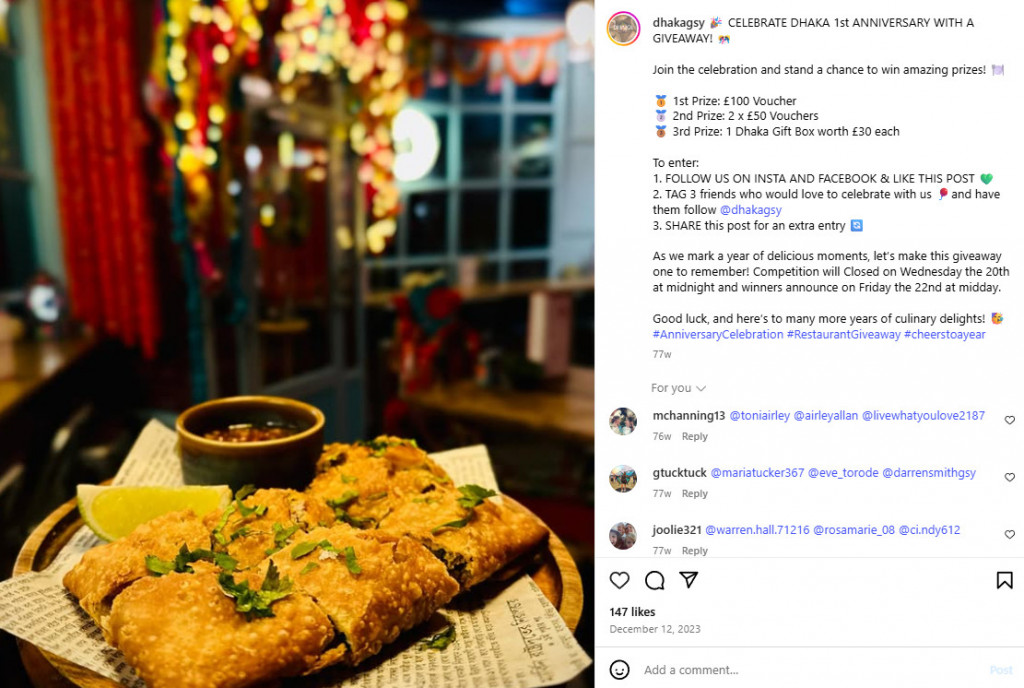 food contests example of food contest on instagram